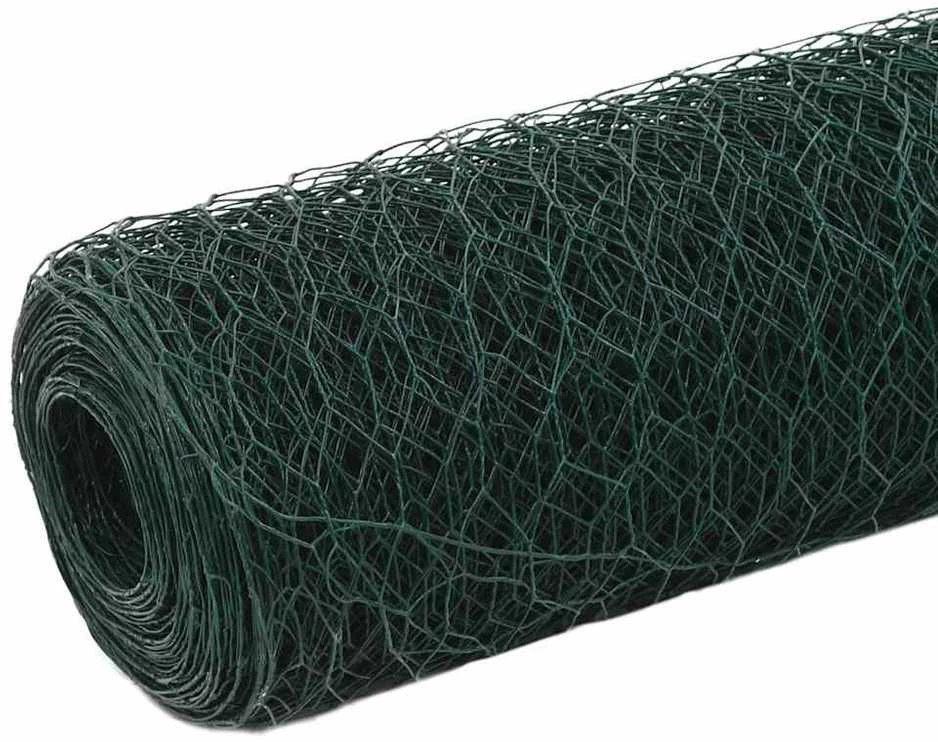 Vielinis tinklas viščiukams su PVC danga, žalias, 25x1,5m