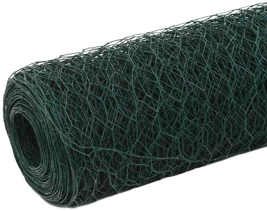 Vielinis tinklas viščiukams su PVC danga, žalias, 25x1,5m