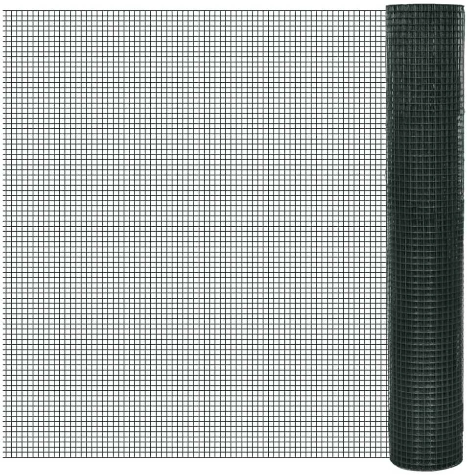 Vielinis tinklas viščiukams su PVC danga, žalias, 25x1m