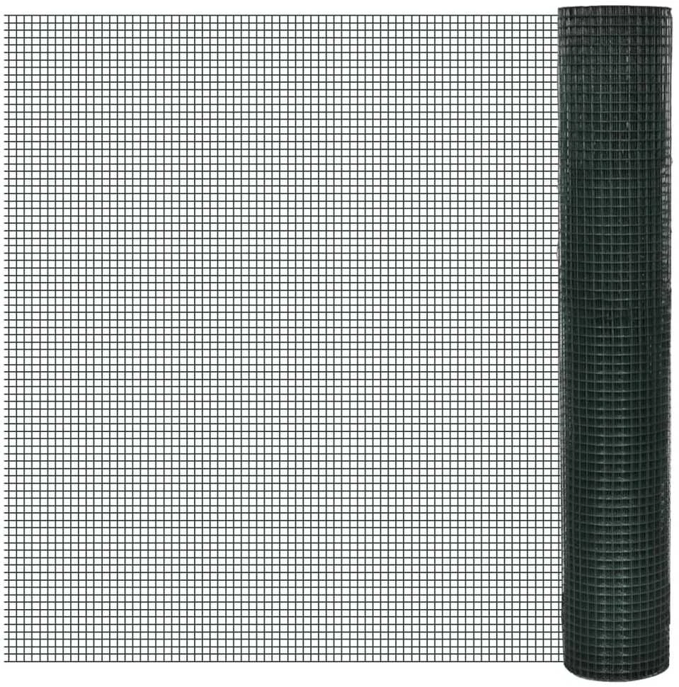 Vielinis tinklas viščiukams su PVC danga, žalias, 25x1m