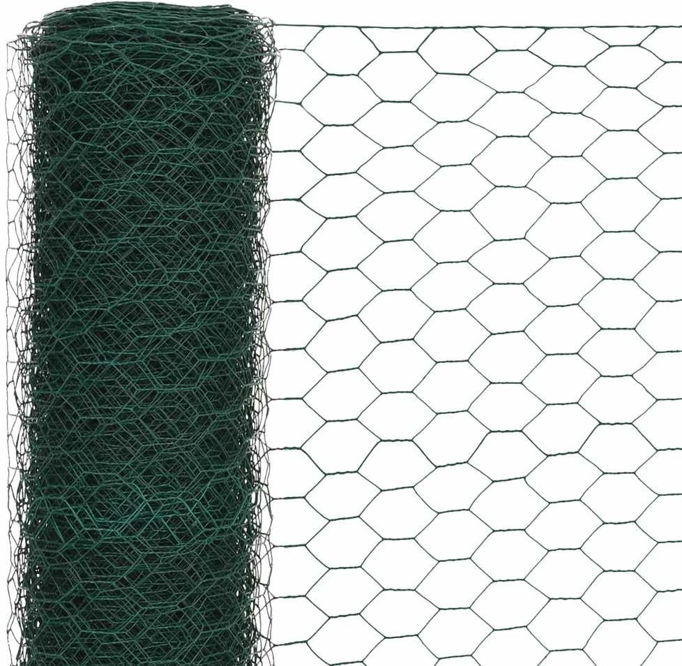 Vielinis tinklas viščiukams su PVC danga, žalias, 25x1,5m