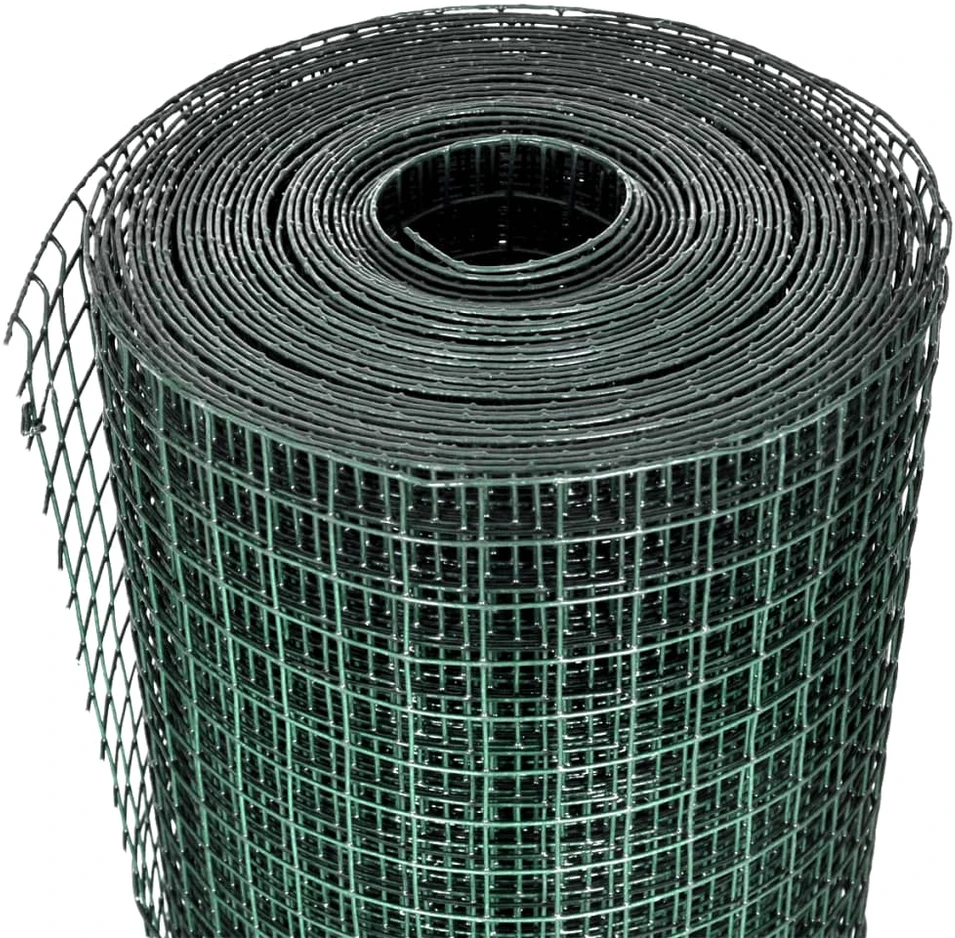 Vielinis tinklas viščiukams su PVC danga, žalias, 25x1m
