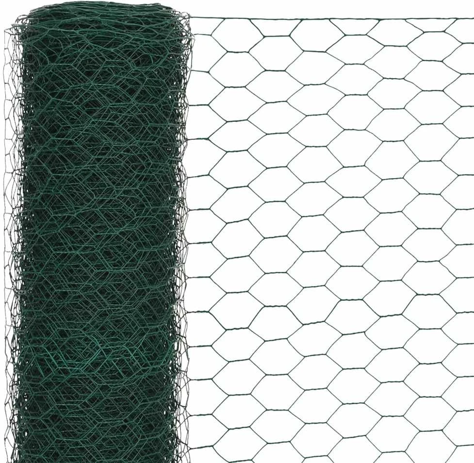 Vielinis tinklas viščiukams su PVC danga, žalias, 25x1,5m