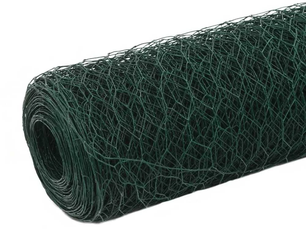 Vielinis tinklas viščiukams su PVC danga, žalias, 25x1,5m
