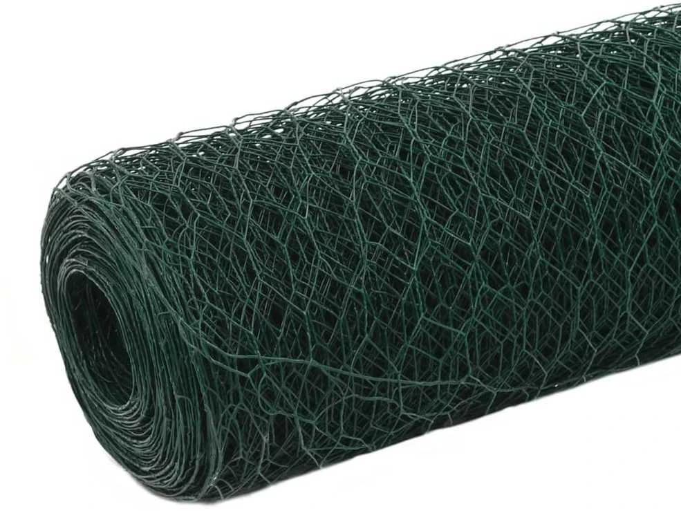 Vielinis tinklas viščiukams su PVC danga, žalias, 25x1,5m