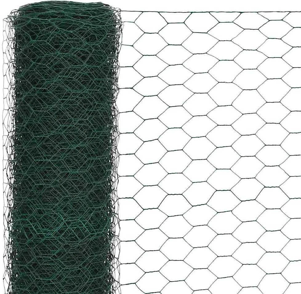 Vielinis tinklas viščiukams su PVC danga, žalias, 25x1,5m