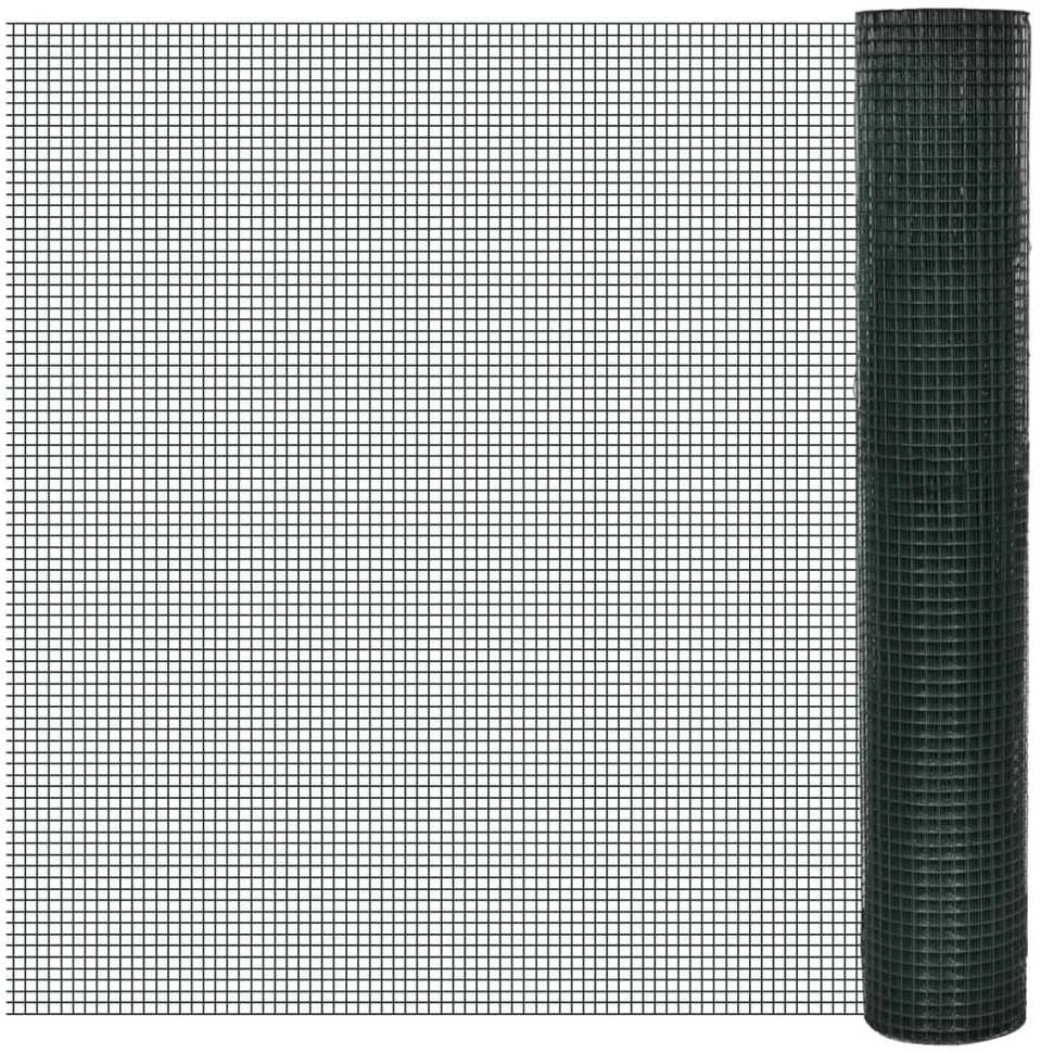 Vielinis tinklas viščiukams su PVC danga, žalias, 25x1m