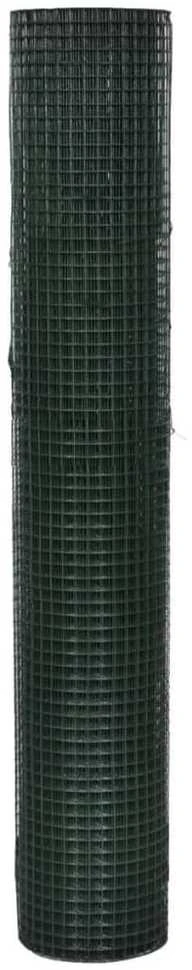 Vielinis tinklas, žalias, 10x1m, cinkuotas ir dengtas PVC