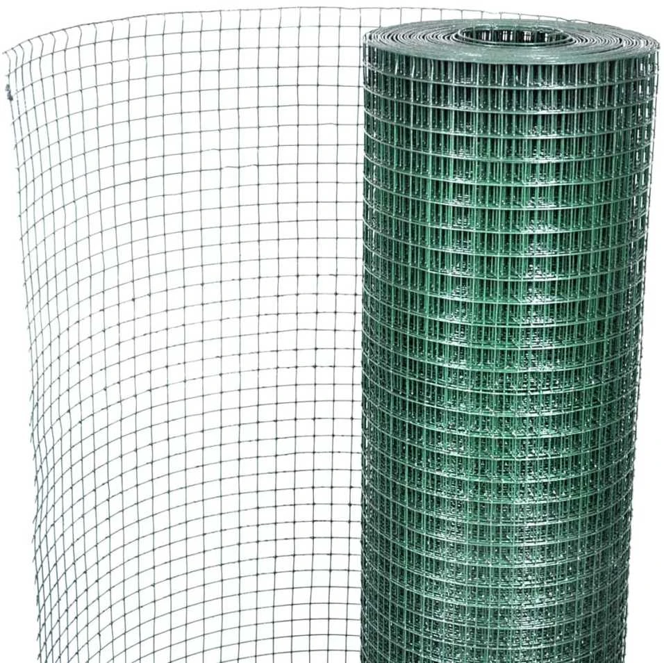 Vielinis tinklas, žalias, 10x1m, cinkuotas ir dengtas PVC