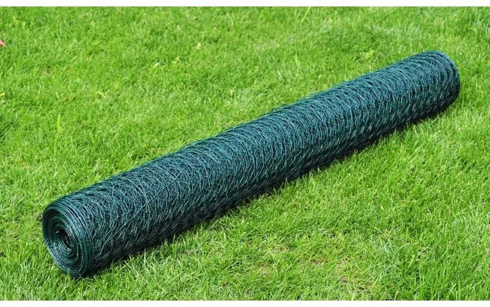 Vielos tinklas, žalias, 25x0,75m, dengtas PVC danga