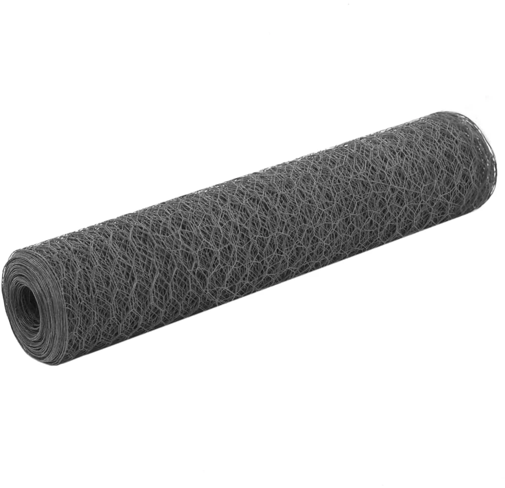 Vielos tinklas su PVC danga, pilkas, 25x0,75m