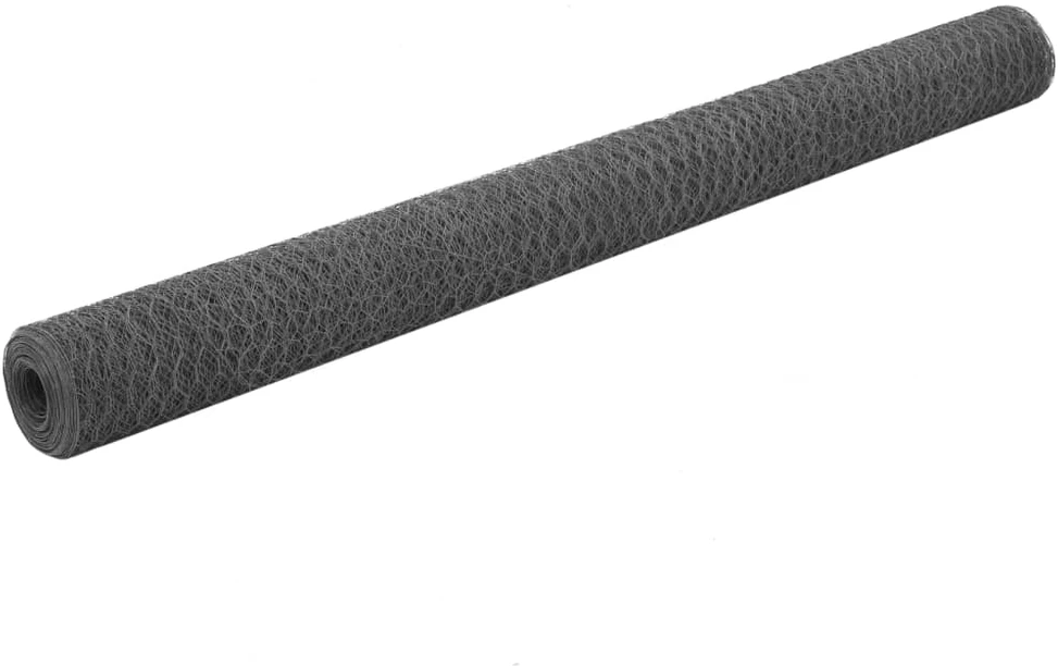 Vielos tinklas su PVC danga, pilkas, 25x1,5m