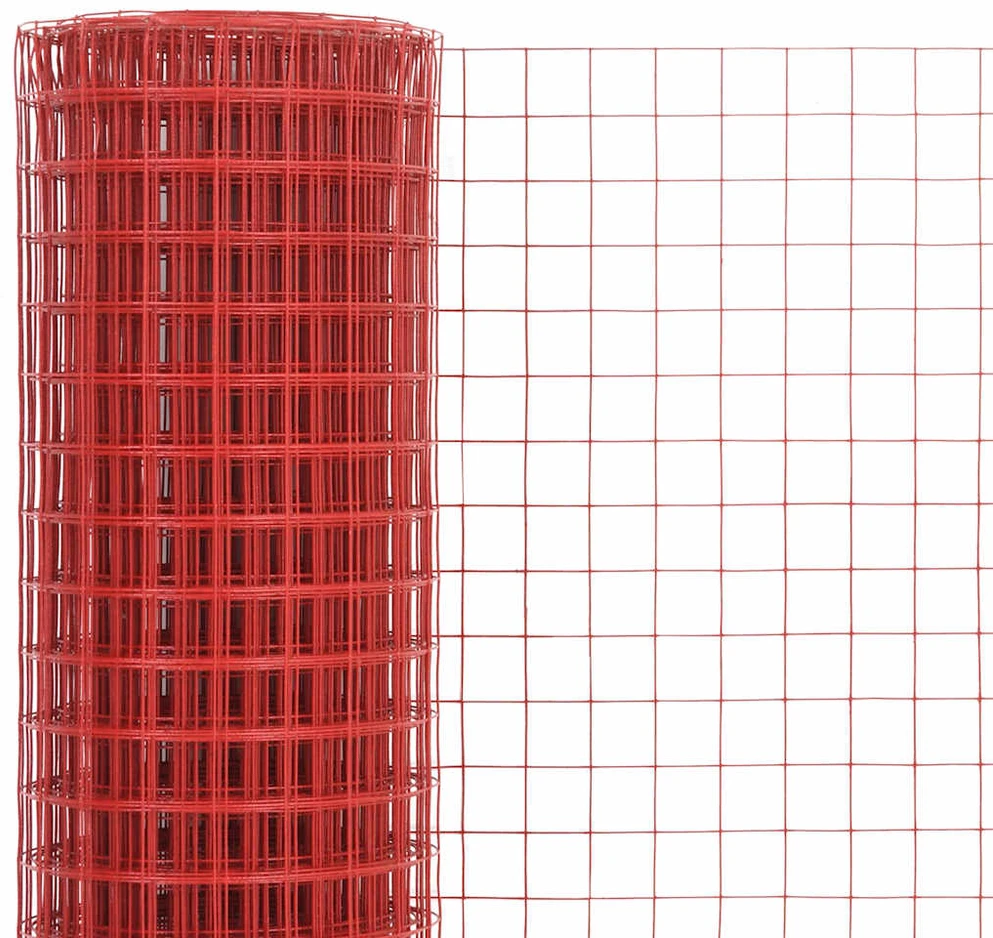 Vielos tinklas su PVC danga, raudonas, 10x1m