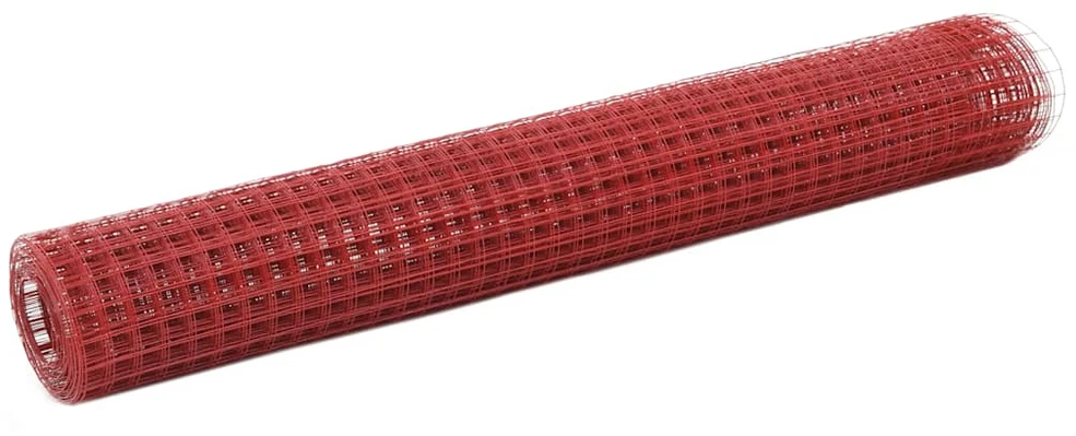 Vielos tinklas su PVC danga, raudonas, 10x1m