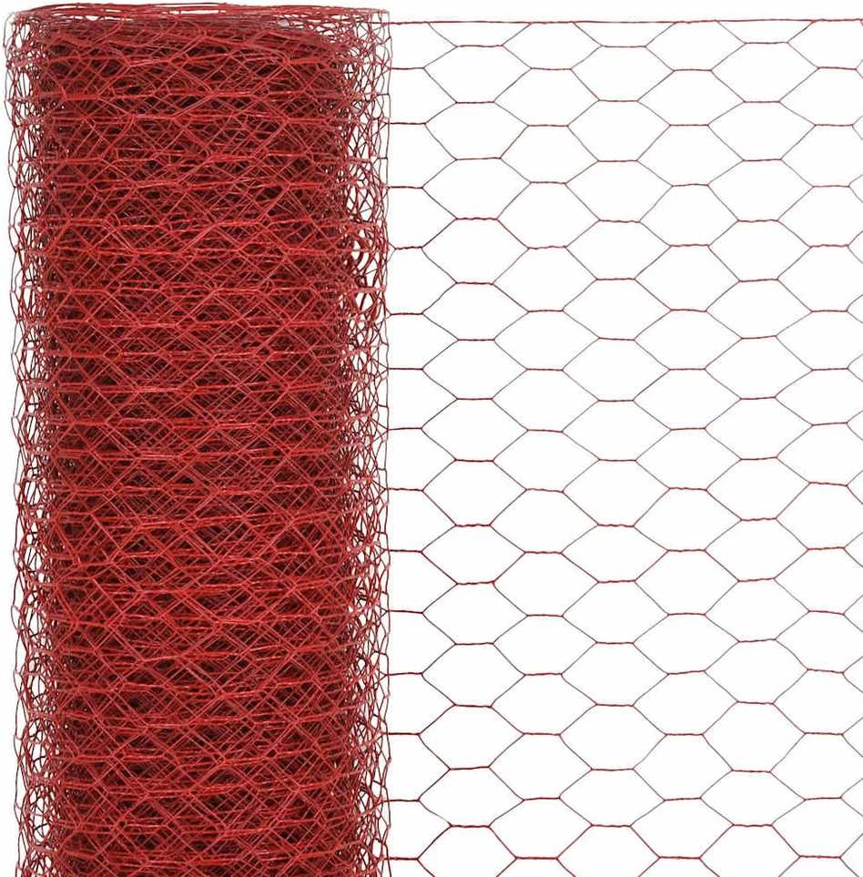 Vielos tinklas su PVC danga, raudonas, 25x1m