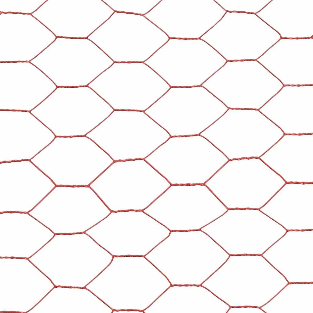 Vielos tinklas su PVC danga, raudonas, 25x1m