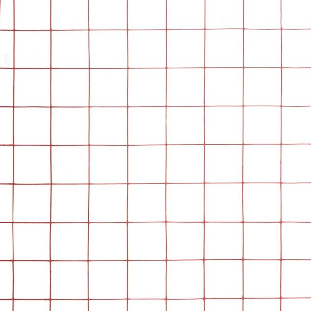 Vielos tinklas su PVC danga, raudonas, 25x1m