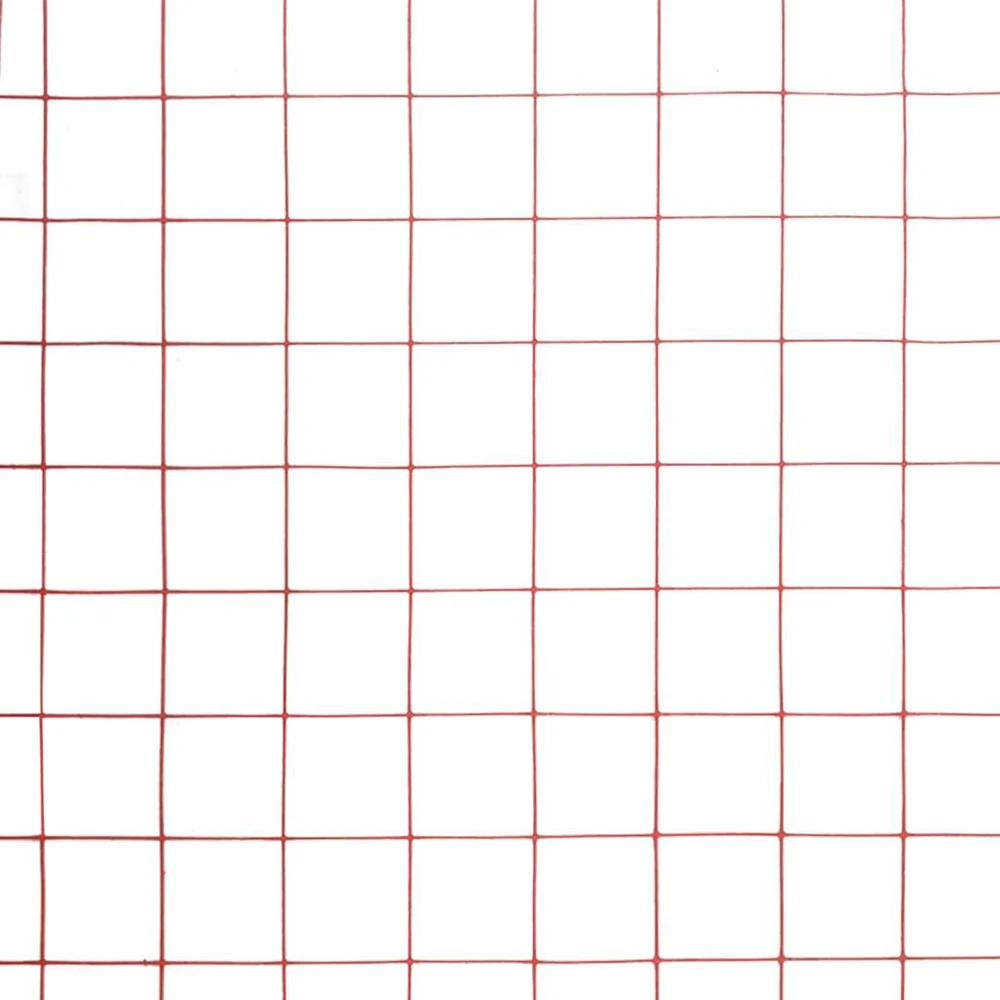 Vielos tinklas su PVC danga, raudonas, 25x1m