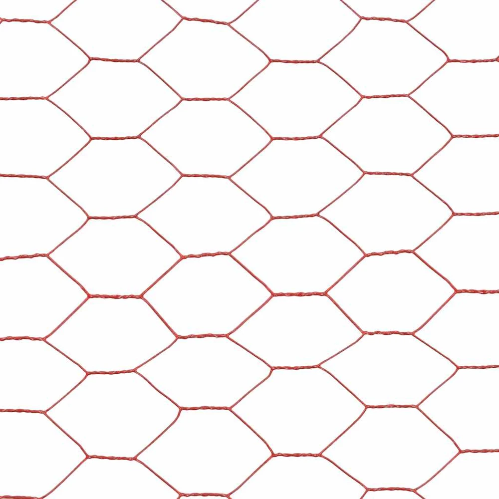Vielos tinklas su PVC danga, raudonas, 25x1m