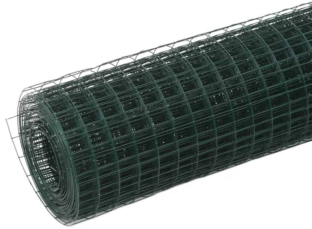Vielos tinklas su PVC danga, žalias, 10x0,5m
