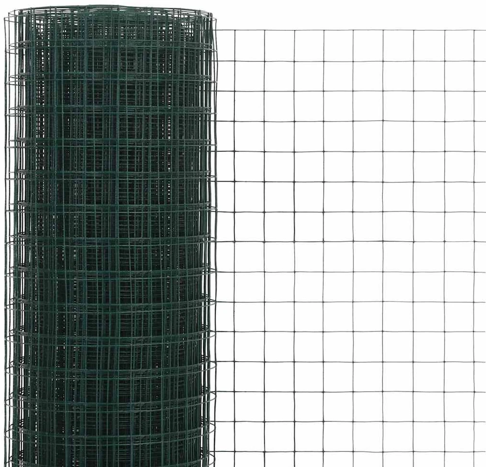 Vielos tinklas su PVC danga, žalias, 10x0,5m