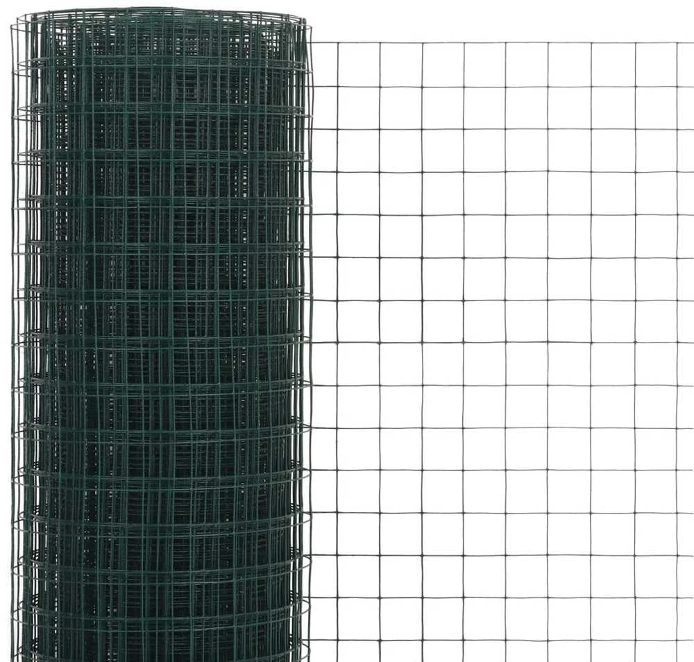 Vielos tinklas su PVC danga, žalias, 10x0,5m