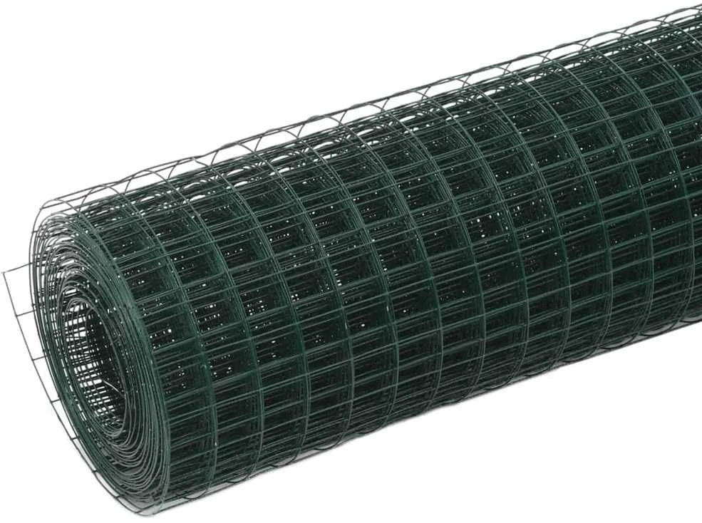 Vielos tinklas su PVC danga, žalias, 10x1,5m