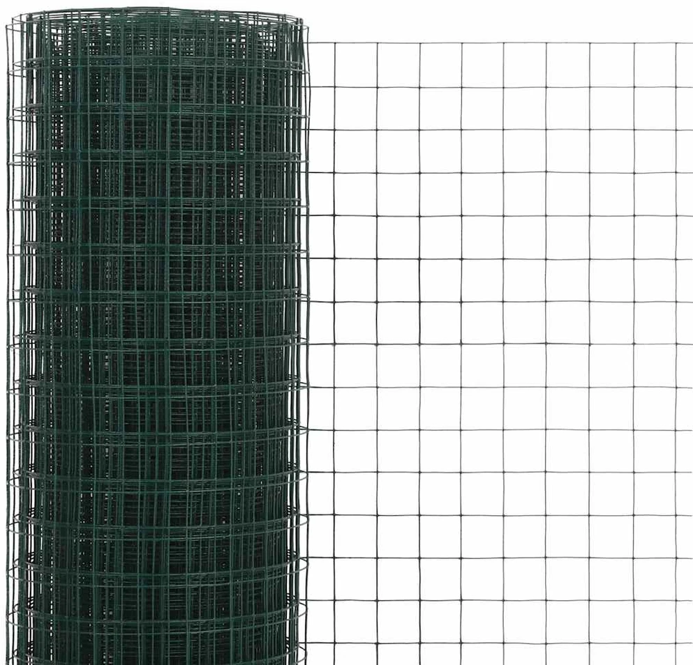 Vielos tinklas su PVC danga, žalias, 10x1,5m