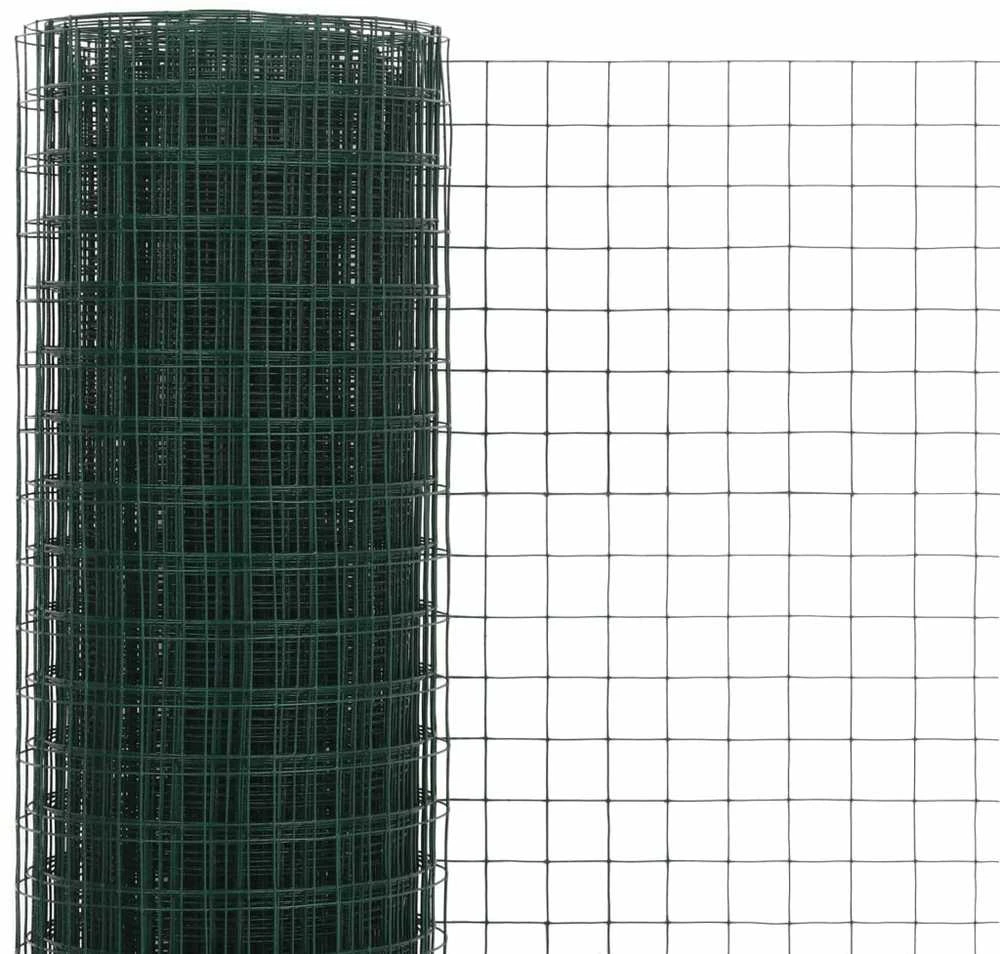 Vielos tinklas su PVC danga, žalias, 10x1,5m