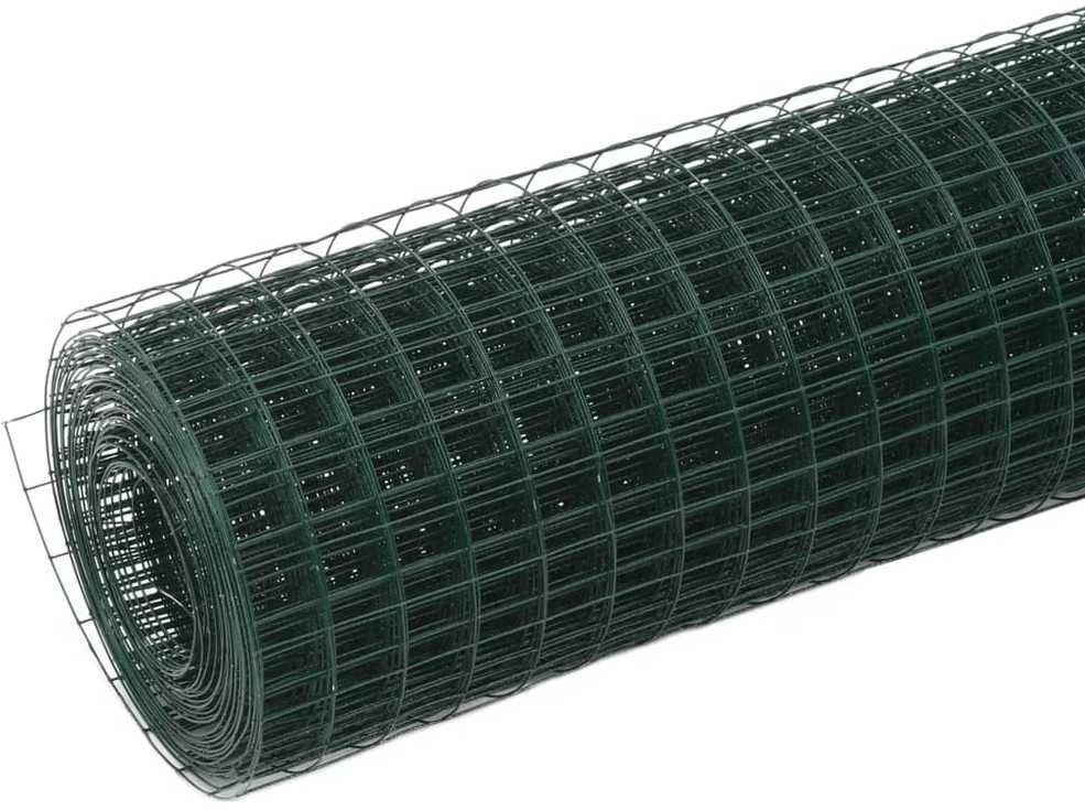 Vielos tinklas su PVC danga, žalias, 10x1,5m