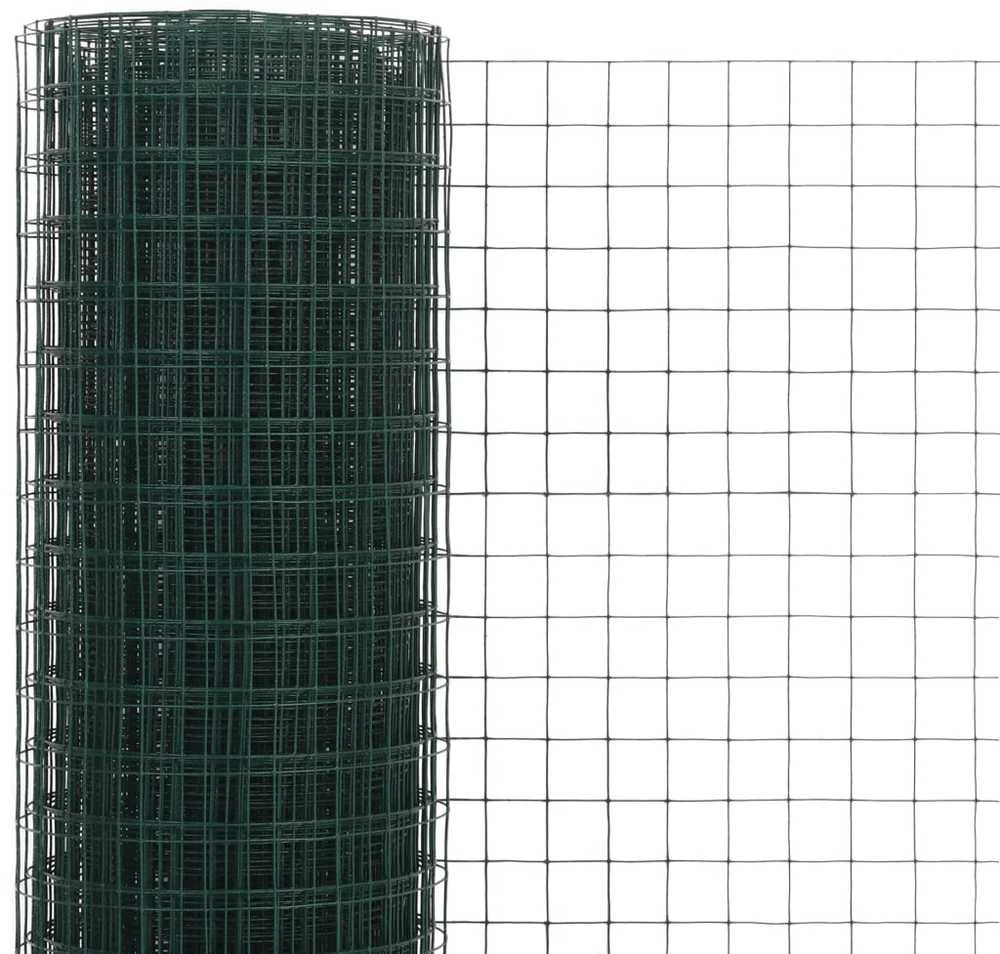 Vielos tinklas su PVC danga, žalias, 25x0,5m