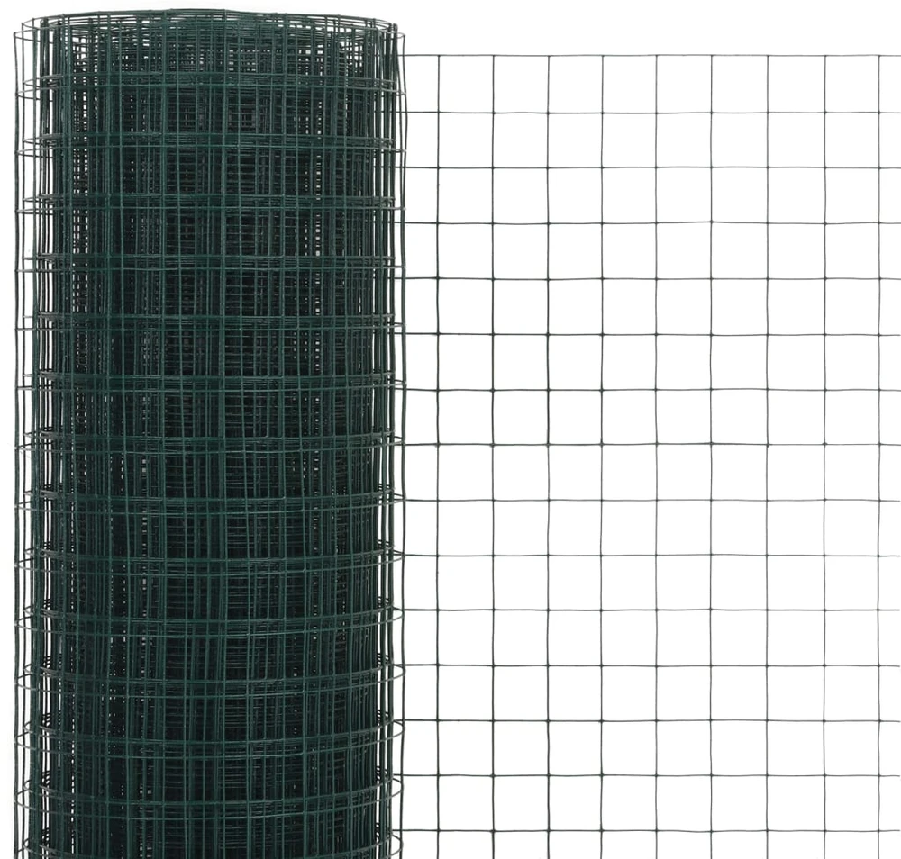 Vielos tinklas su PVC danga, žalias, 25x0,5m