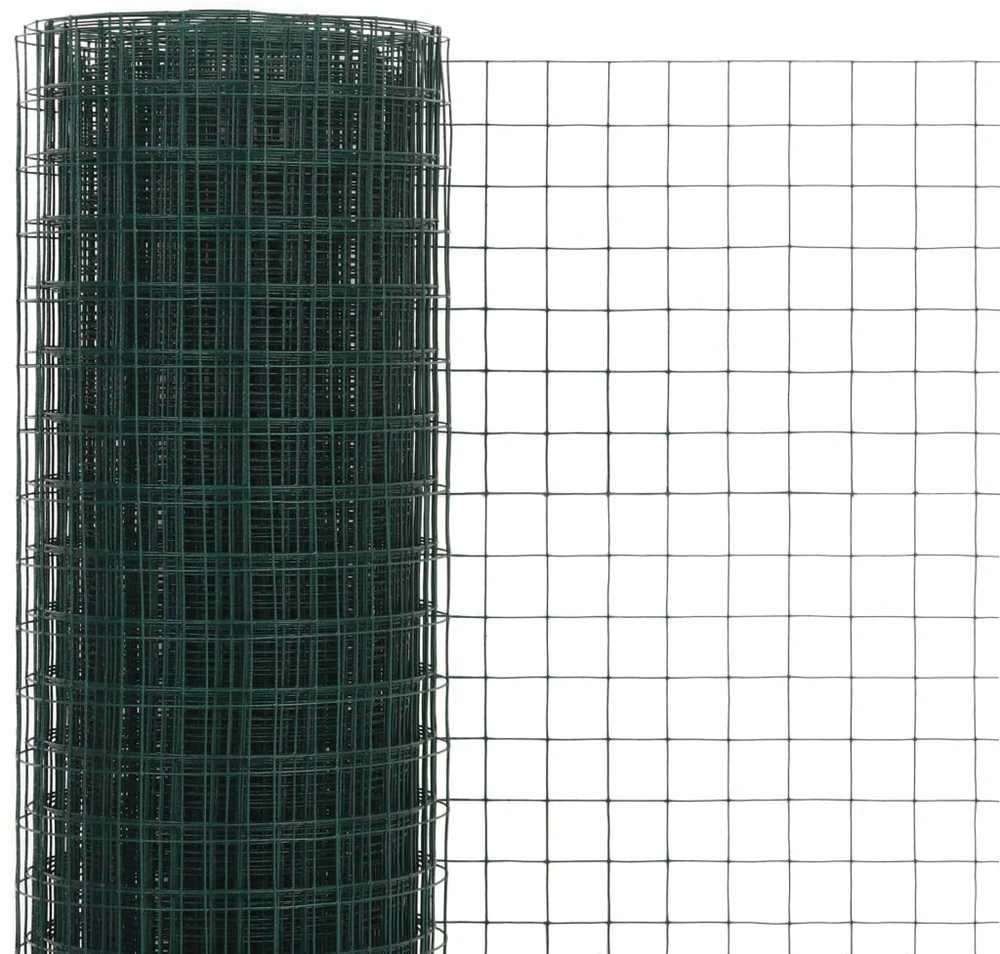Vielos tinklas su PVC danga, žalias, 25x0,5m
