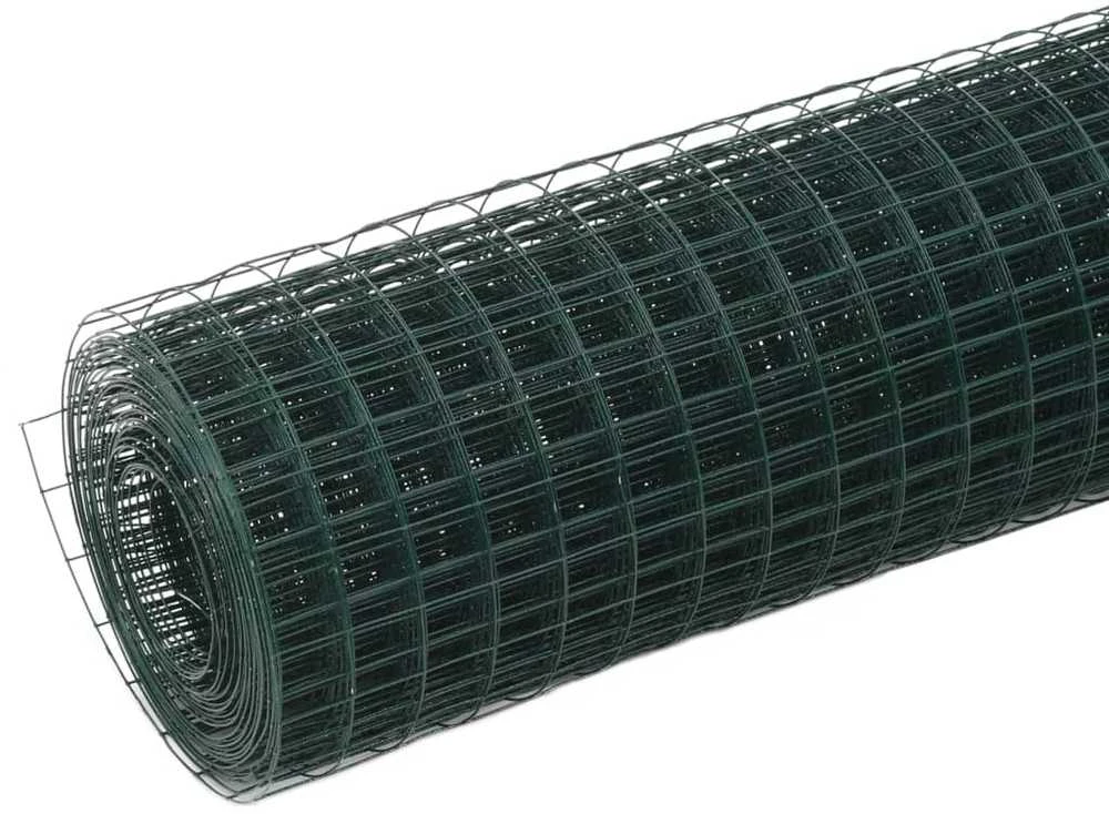 Vielos tinklas su PVC danga, žalias, 25x0,5m