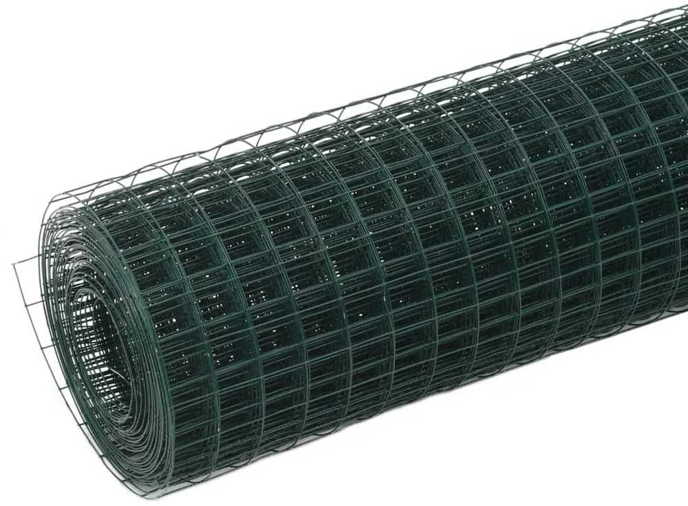 Vielos tinklas su PVC danga, žalias, 25x0,5m