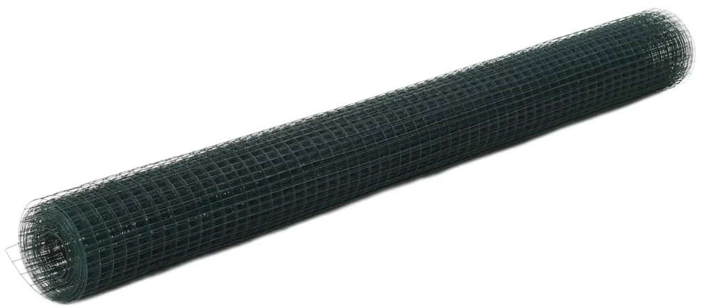 Vielos tinklas su PVC danga, žalias, 25x1,5m