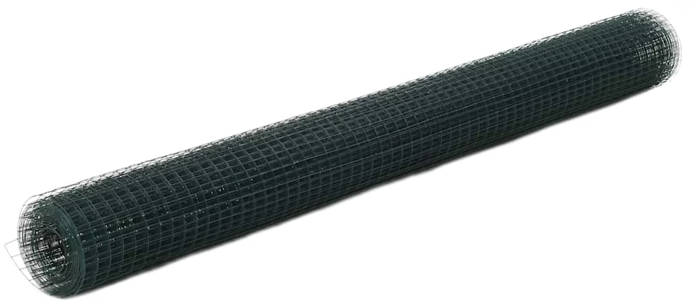 Vielos tinklas su PVC danga, žalias, 25x1,5m