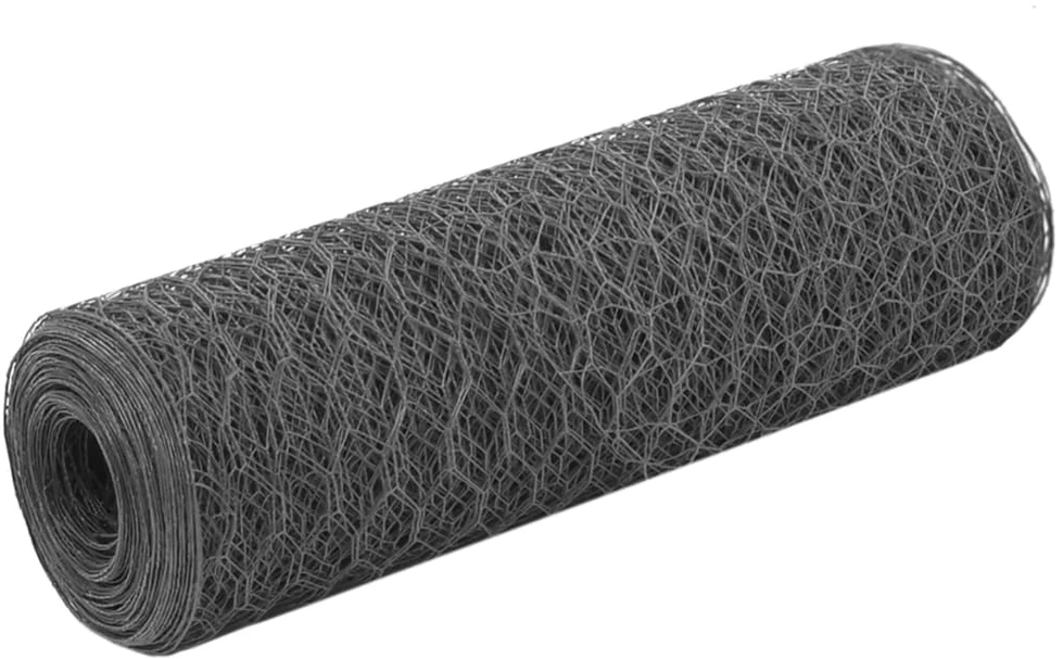 Vielos tinklas viščiukų aptvarui su PVC danga, pilkas, 25x0,5m