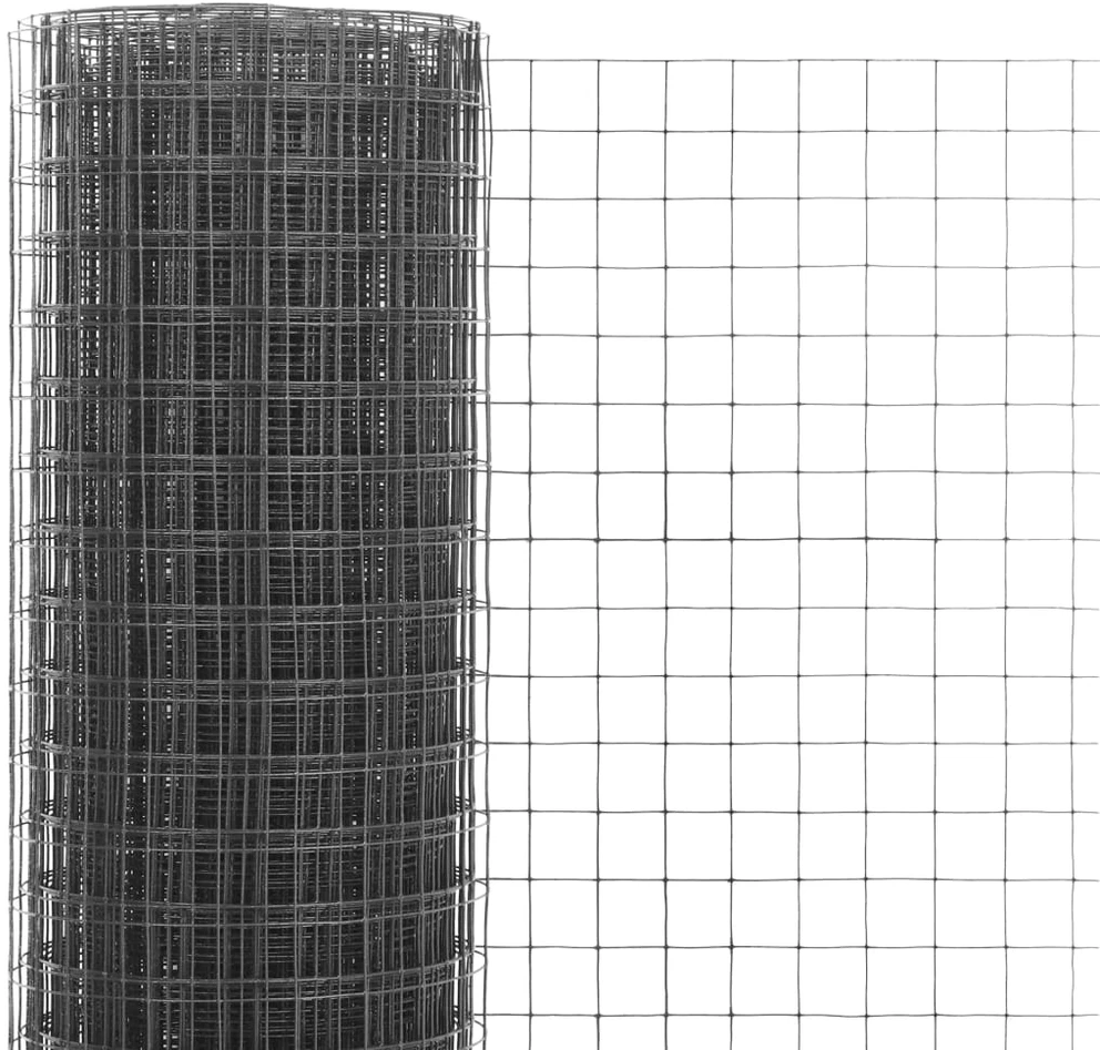 Vielos tinklas viščiukų aptvarui su PVC danga, pilkas, 25x0,5m