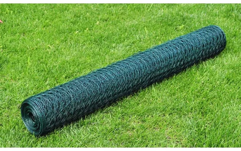 Vielos tinklas, žalias, 25x0,75m, dengtas PVC danga