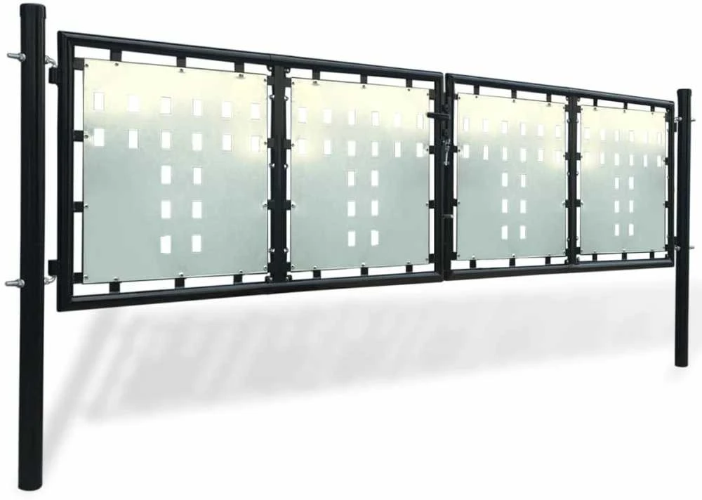 Viengubi vartai, juodos spalvos, 300x150cm