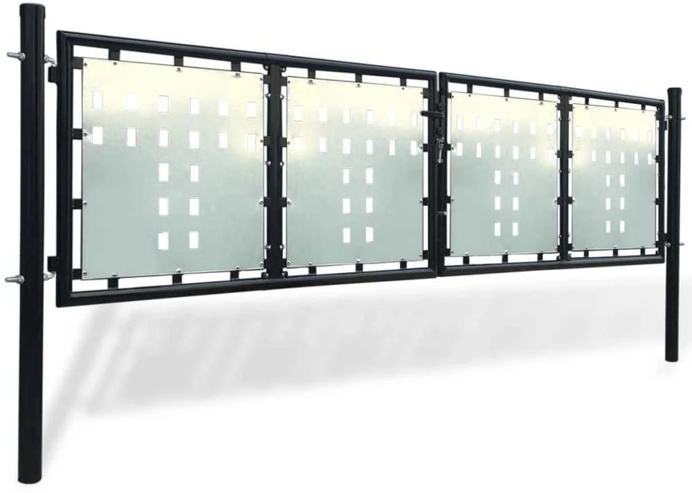 Viengubi vartai, juodos spalvos, 300x150cm