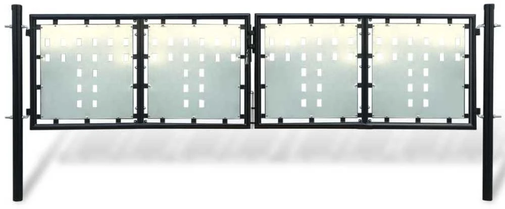 Viengubi vartai, juodos spalvos, 300x150cm