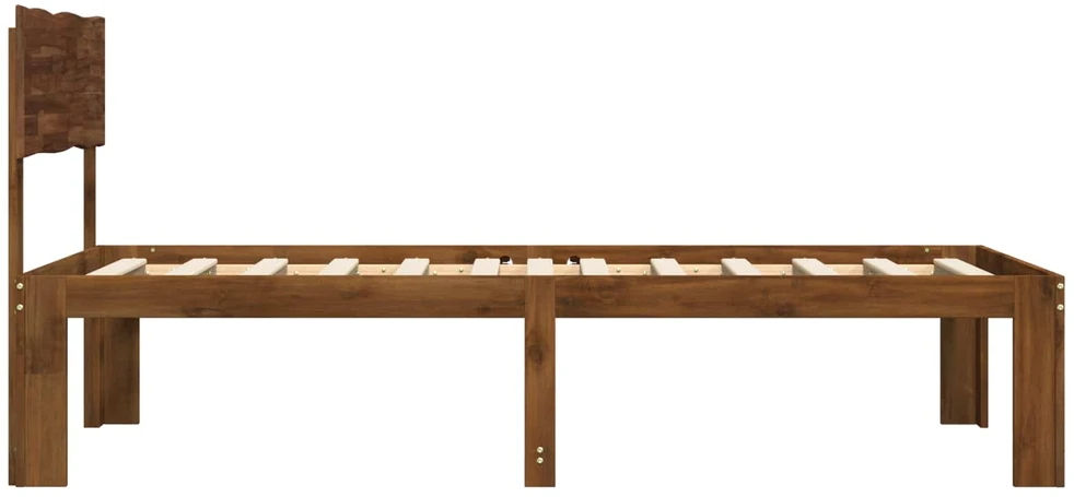 Viengulė lova su galvūgaliu ROSTOCK Tamsiai rudas 75 x 190 cm