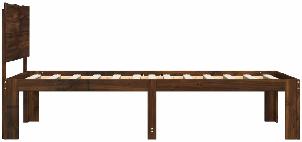 Viengulė lova su galvūgaliu ROSTOCK Tamsiai rudas 75 x 190 cm