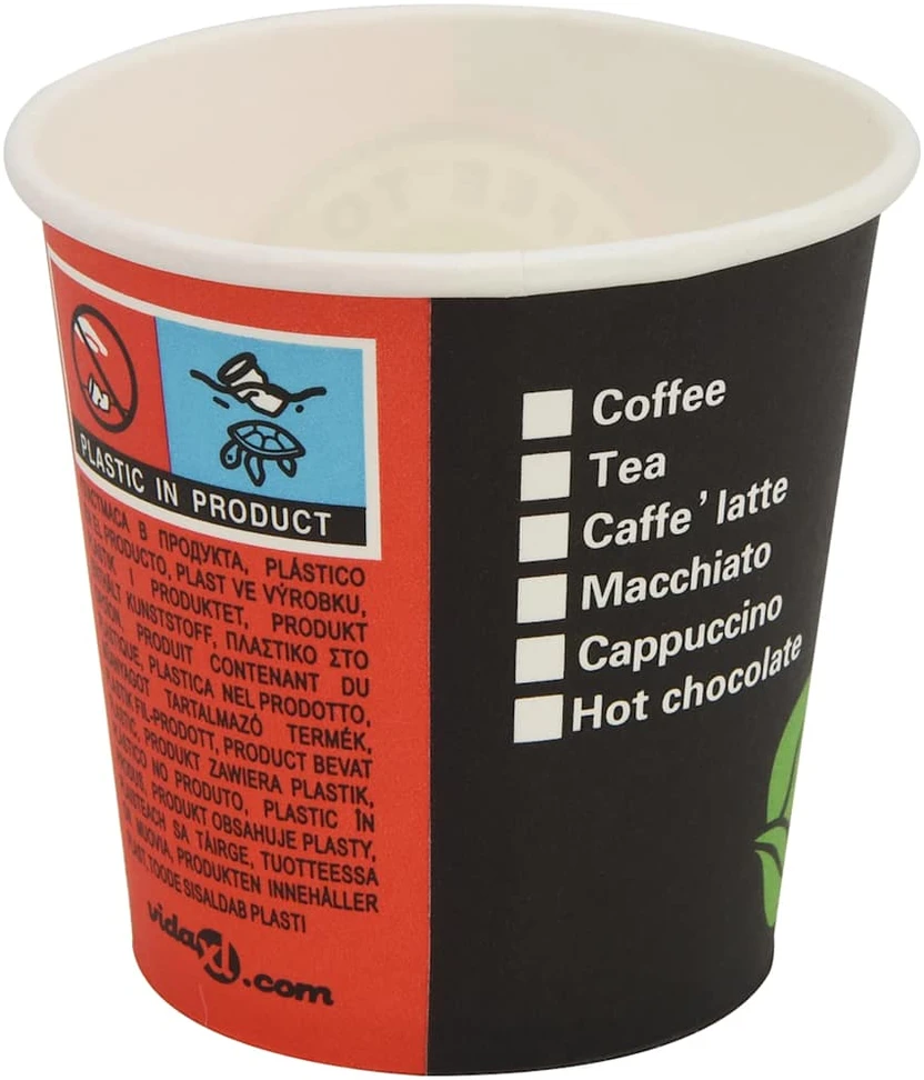 Vienk. kavos puodeliai, 1000 vnt., popieriniai, 120 ml (4 oz)