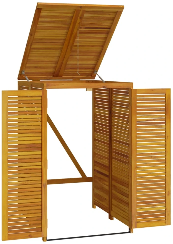 Vienvietė šiukšlių konteinerio stoginė, 70x89x117cm, akacija