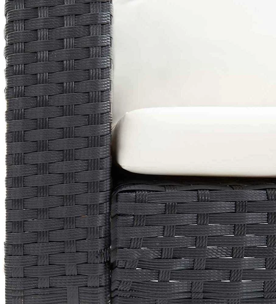 Vienvietė sodo sofa su pagalvėlėmis, juoda, poliratanas