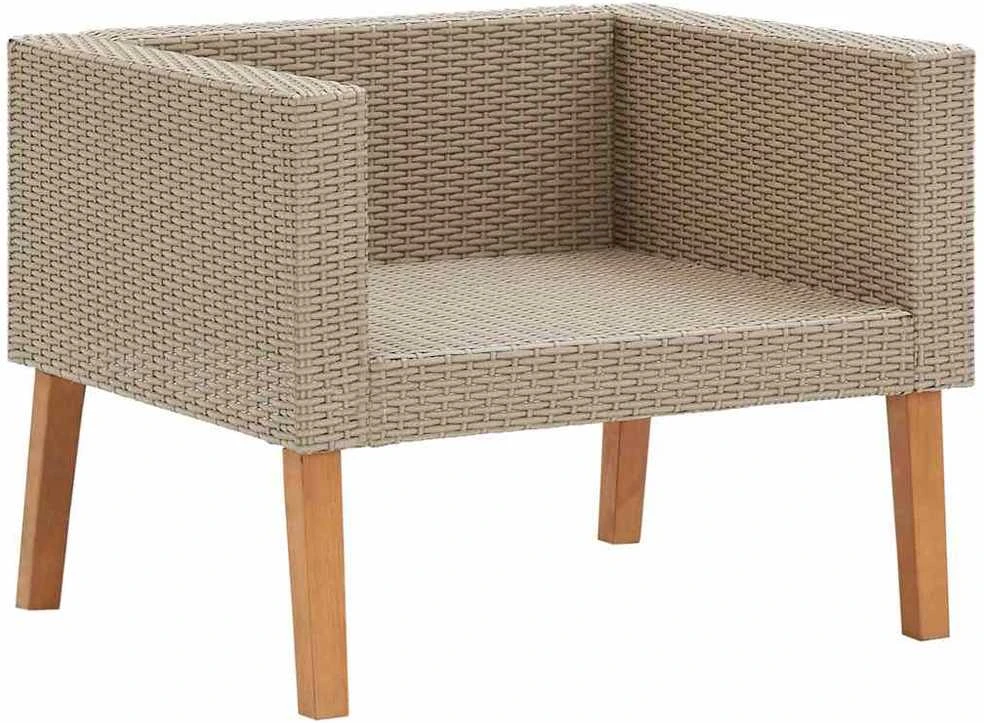 Vienvietė sodo sofa su pagalvėlėmis, smėlio, poliratanas