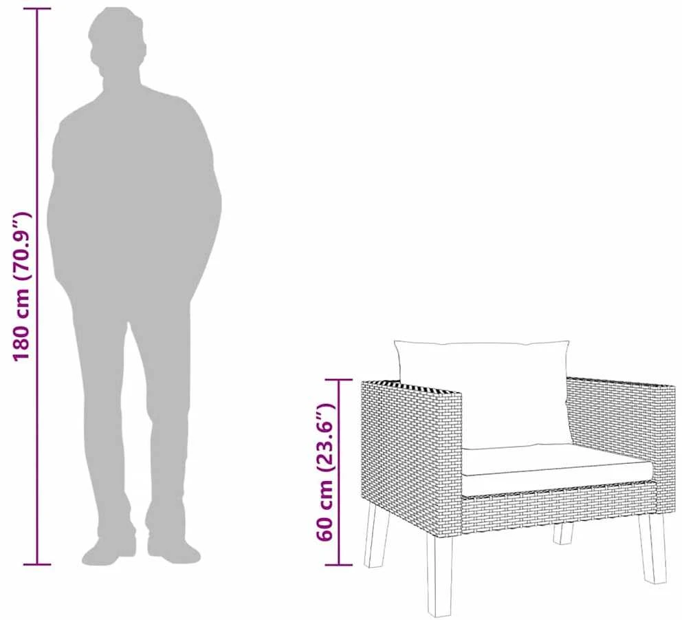 Vienvietė sodo sofa su pagalvėlėmis, smėlio, poliratanas
